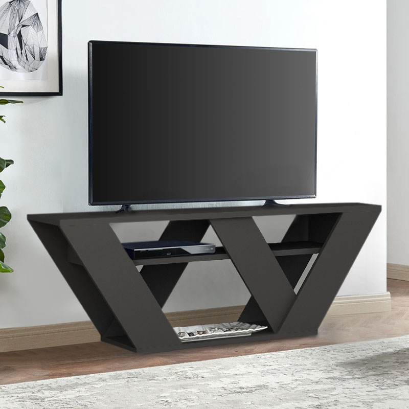 Έπιπλο τηλεόρασης Pipralla Megapap χρώμα ανθρακί 110x30x40εκ.