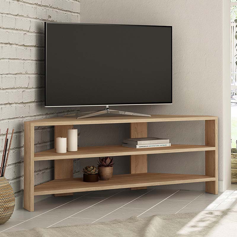 Έπιπλο τηλεόρασης γωνιακό Thales Megapap χρώμα sapphire oak 110x36x45εκ.