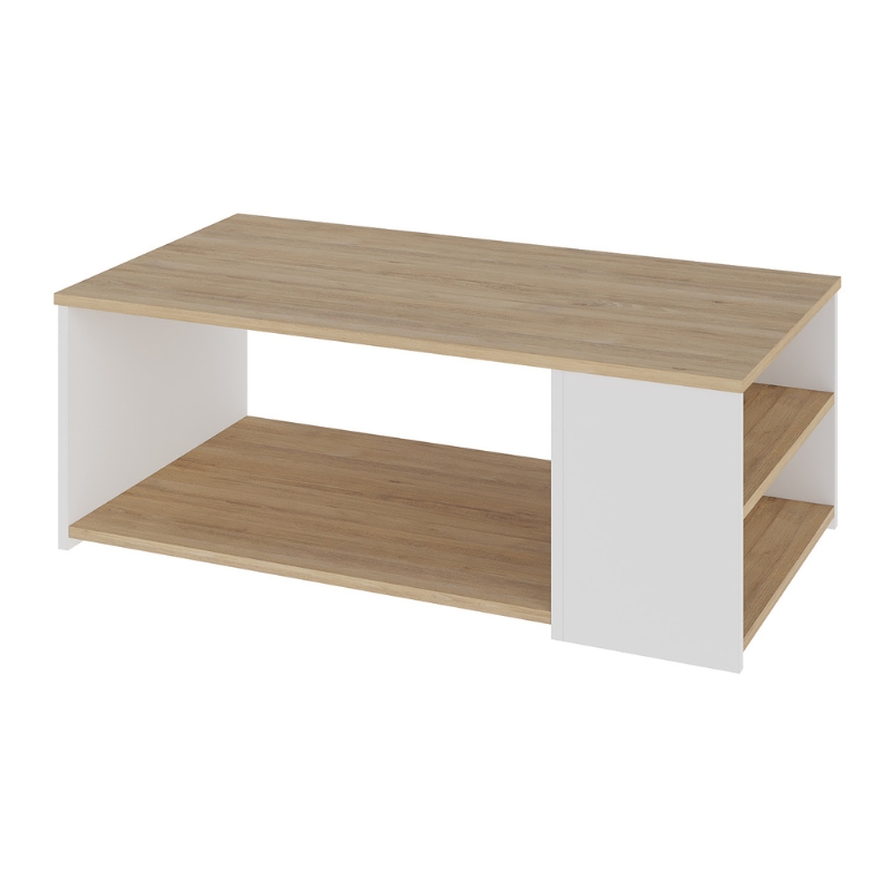 Τραπεζάκι σαλονιού Berg Megapap χρώμα sapphire oak - λευκό 110x60x40εκ.