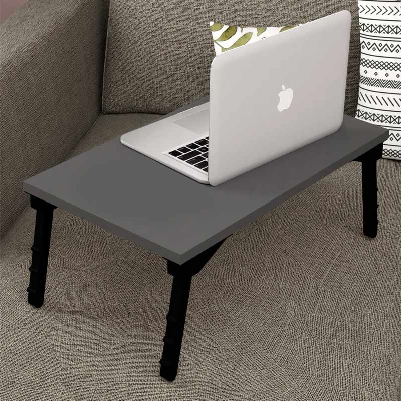 Τραπεζάκι laptop Sidon Megapap χρώμα ανθρακί 60x35,5x23,5εκ.