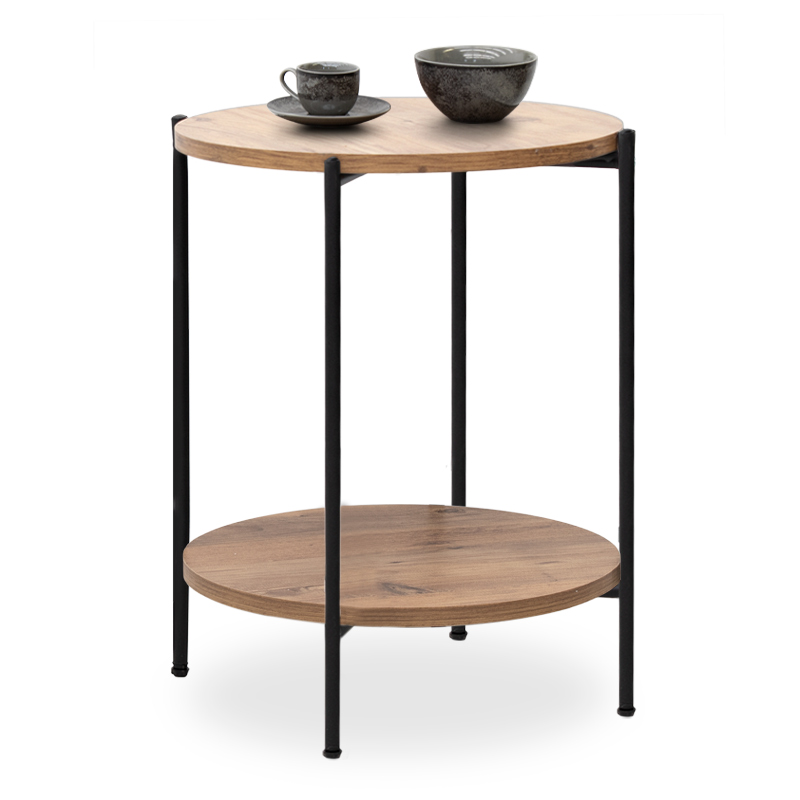 Τραπεζάκι βοηθητικό Argento Megapap χρώμα pine oak 43x43x60εκ.