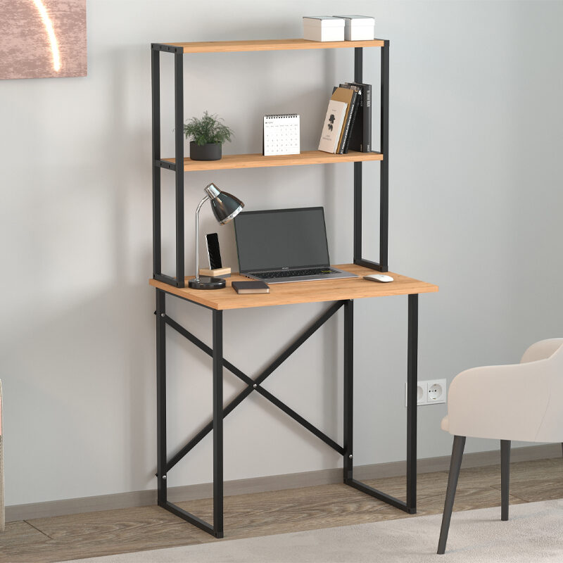 Γραφείο εργασίας Pope Megapap χρώμα pine oak 73x52x146εκ.