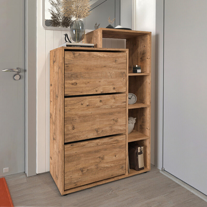 Παπουτσοθήκη Lego Megapap χρώμα pine oak 90x32x143εκ.