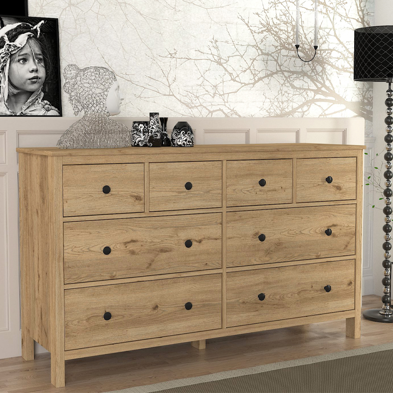 Συρταριέρα - Μπουφές Sabina Megapap χρώμα sepet oak 160x50x96εκ.