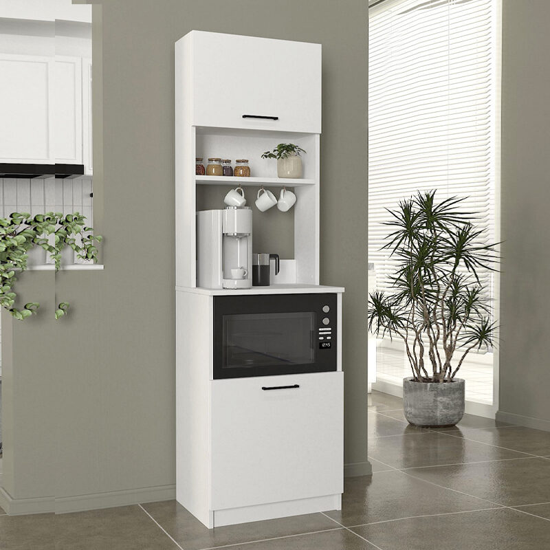 Έπιπλο κουζίνας Tuco 1 Megapap χρώμα λευκό 53,8x40x180εκ.