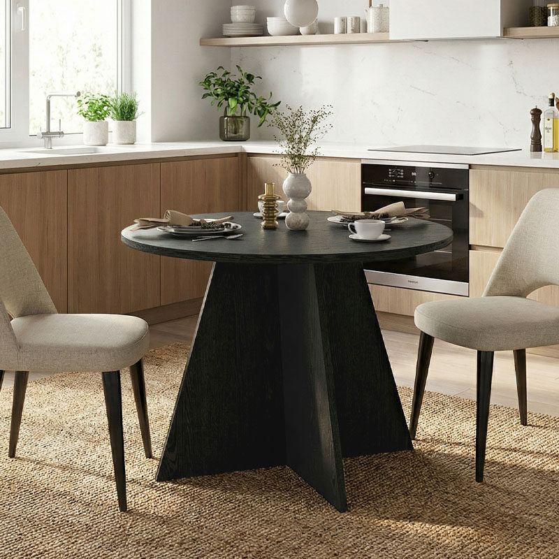 Τραπέζι Tailor Megapap χρώμα sencron black Ø100x75,7εκ.
