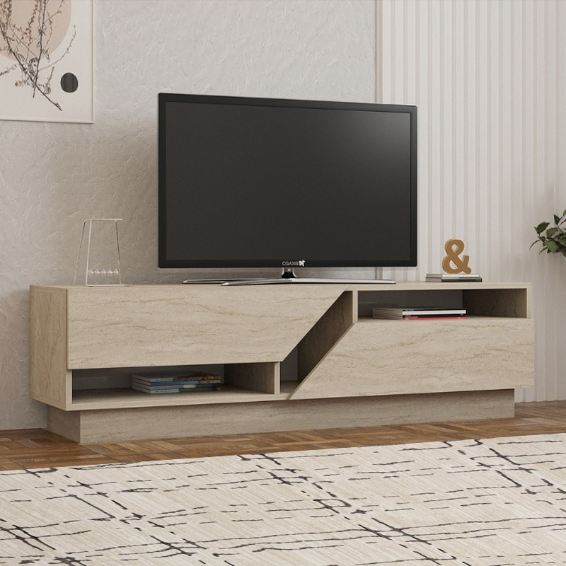 Έπιπλο τηλεόρασης Koza Megapap χρώμα travertine 160x40x45εκ.