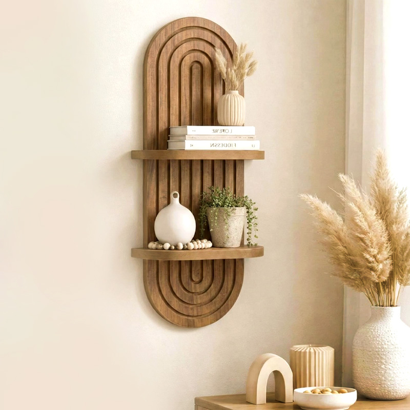 Ραφιέρα τοίχου Artwill Megapap Mdf χρώμα oak 26x13x70εκ.