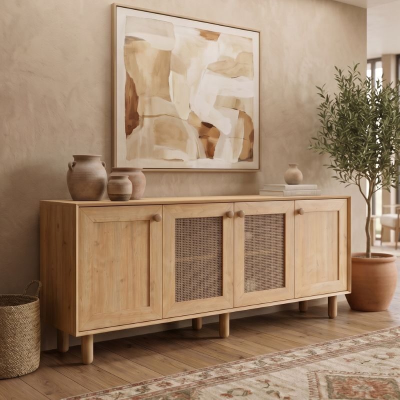 Μπουφές Bohemian Megapap χρώμα φυσικό οξιάς 180x40x75εκ.