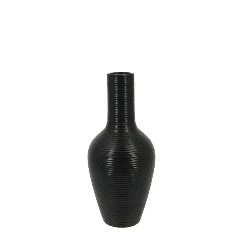 ΒΑΖΟ-ΜΠΟΥΚΑΛΙ ΜΑΥΡΟ ΚΕΡΑΜΙΚΟ ΓΡΑΜΜΩΤΟ Φ14x31cm - 12/KIB