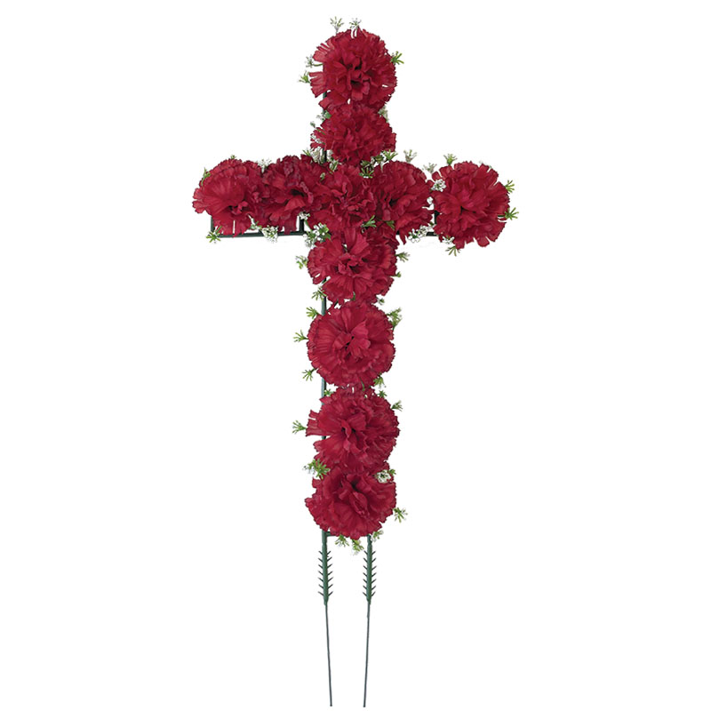 ΣΤΑΥΡΟΣ ΑΝΘΕΩΝ ΜΕ KOKKINA ΓΑΡΥΦΑΛΛΑ - Y55cm 40/120ΚIΒ