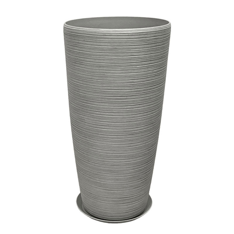 STONE POLYRESIN ΚΑΣΠΩ ΜΕ ΠΙΑΤΟ ΓΚΡΙ ΜΕΓΑΛΟ - Φ40x75.5cm