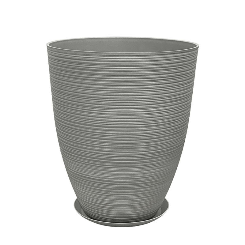 STONE POLYRESIN ΚΑΣΠΩ ΜΕ ΠΙΑΤΟ ΓΚΡΙ ΜΕΓΑΛΟ - Φ43x52.5cm