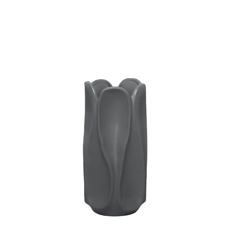 ΒΑΖΟ ΣΚΟΥΡΟ ΓΚΡΙ ΚΕΡΑΜΙΚΟ ΜΕ ΠΤΥΧΩΣΕΙΣ - 14.7x30cm 1/12ΚΙΒ