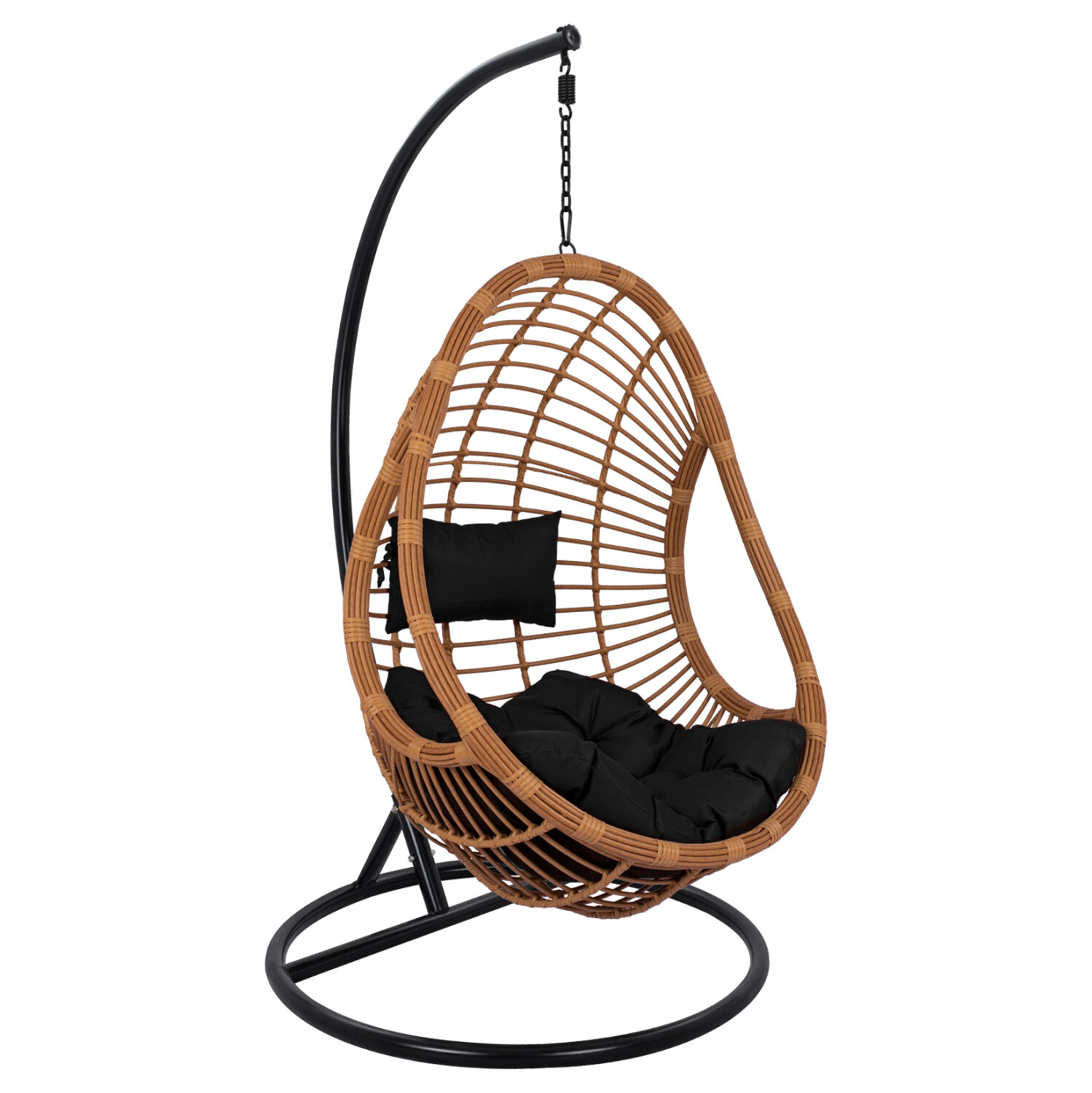 ΚΡΕΜΑΣΤΗ ΠΟΛΥΘΡΟΝΑ ΦΩΛΙΑ CALLIE HM5541.04 ΜΕ ΜΠΕΖ WICKER & ΜΑΥΡΑ ΜΑΞΙΛΑΡΙΑ Φ105Χ195Υ εκ.