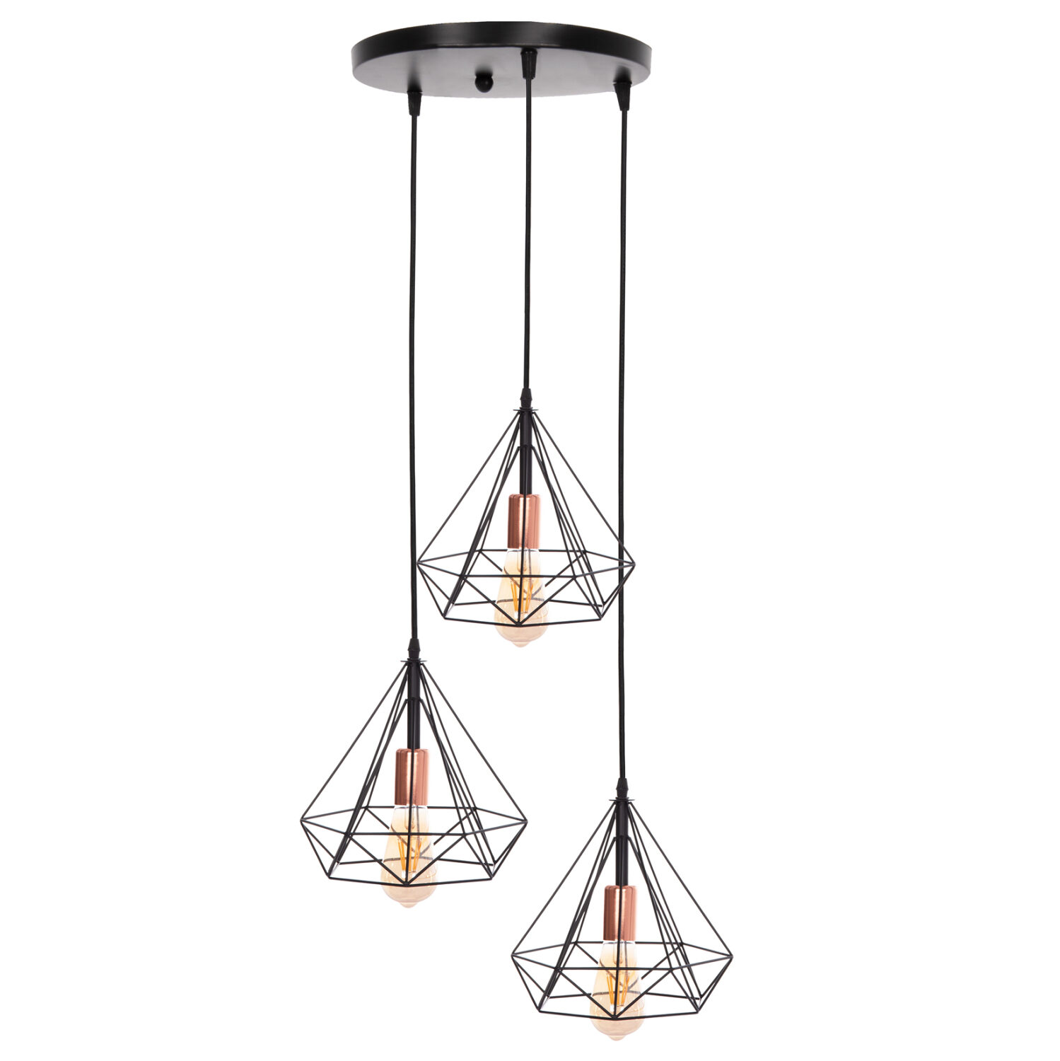 ΦΩΤΙΣΤΙΚΟ ΟΡΟΦΗΣ ΚΡΕΜΑΣΤΟ HM4041 3ΦΩΤΟ ΜΑΥΡΟ ΜΕΤΑΛΛΟ 25x22x123Yεκ.