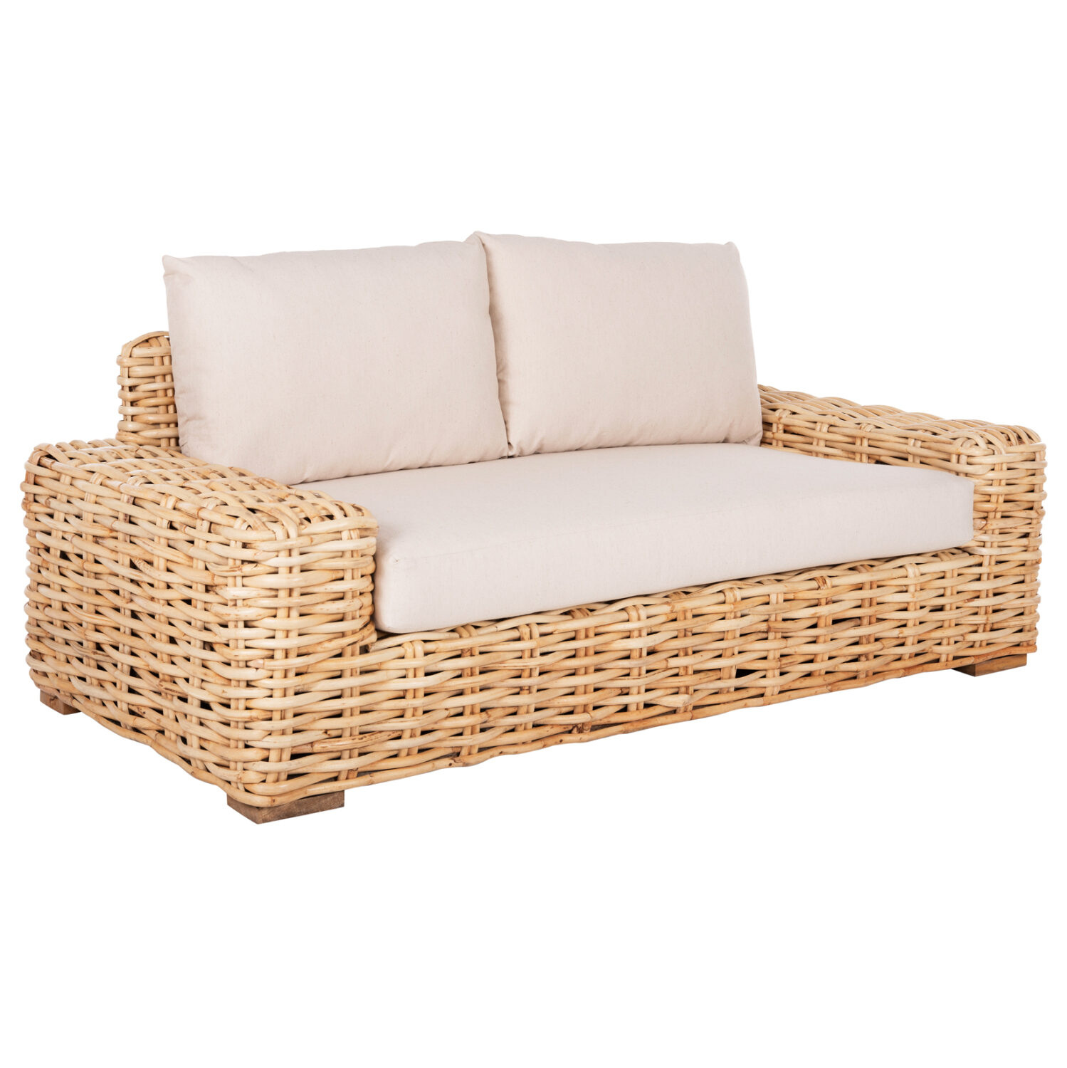 ΚΑΝΑΠΕΣ 2-ΘΕΣΙΟΣ TROPEL HM9809 ΞΥΛΟ MANGO-RATTAN ΦΥΣΙΚΟ-ΛΕΥΚΑ ΜΑΞΙΛΑΡΙΑ 192x88x70-85Υεκ.