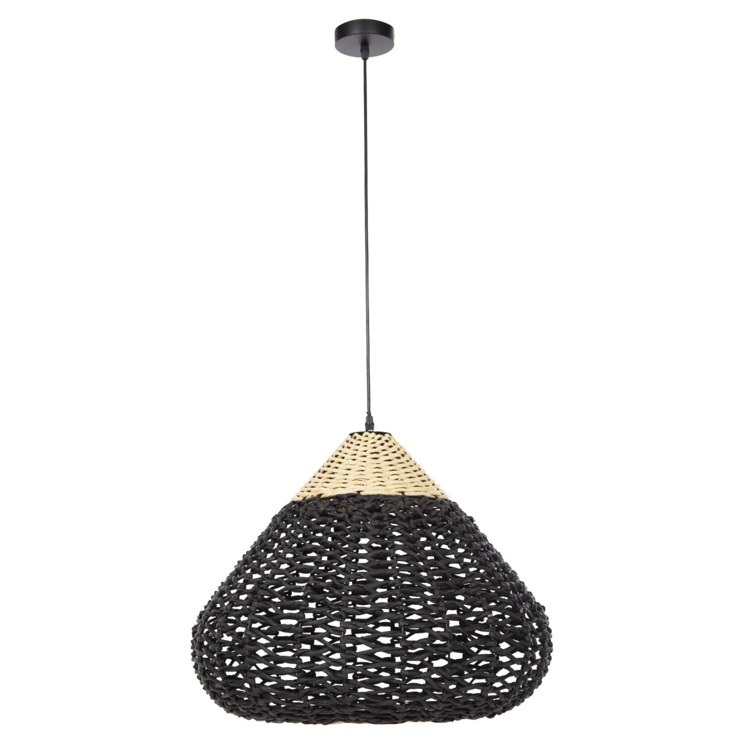 ΦΩΤΙΣΤΙΚΟ ΟΡΟΦΗΣ ΚΡΕΜΑΣΤΟ HM4346 ΑΠΟ PAPER ROPE ΜΠΕΖ ΚΑΙ ΜΑΥΡΟ Φ55,5x44Υεκ.