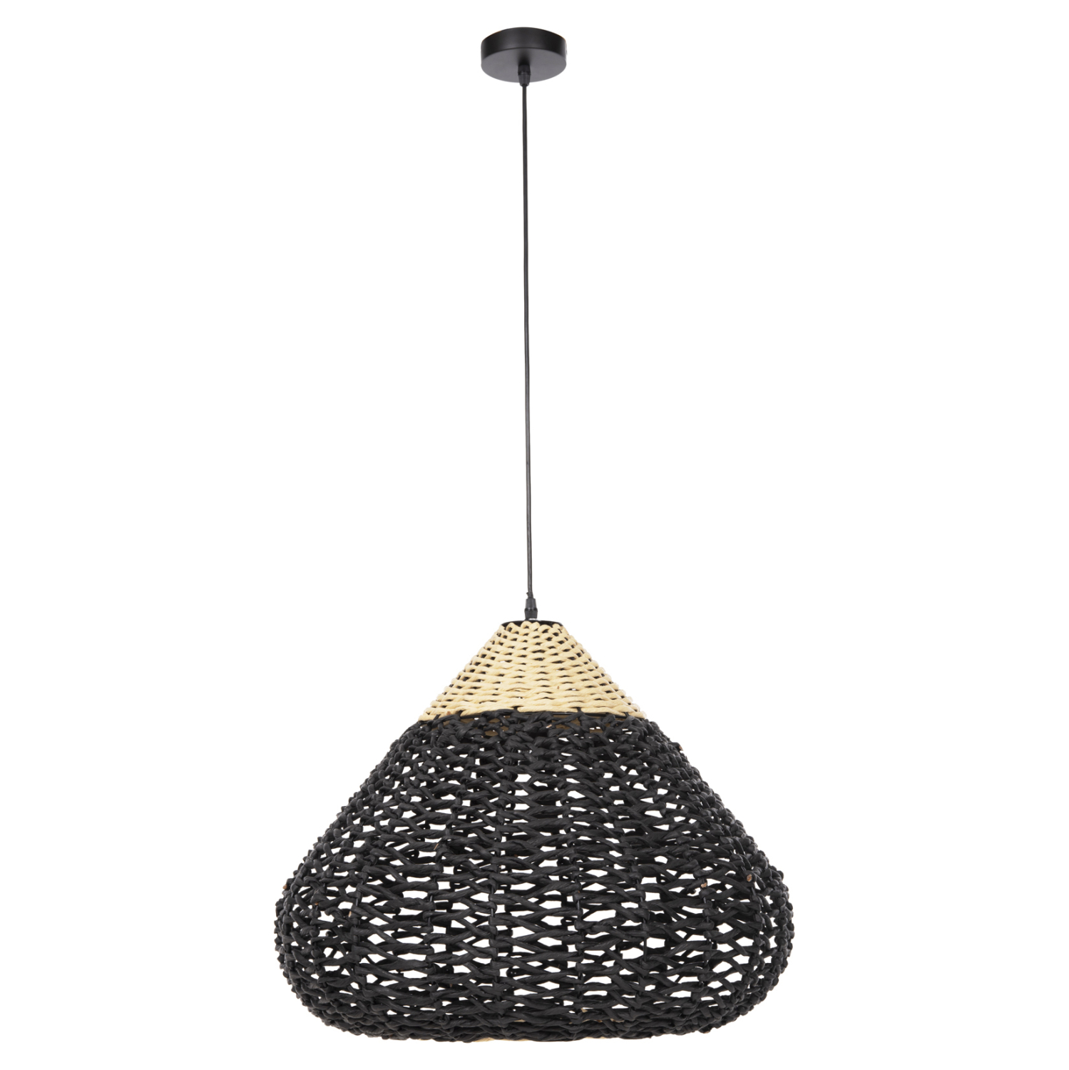 ΦΩΤΙΣΤΙΚΟ ΟΡΟΦΗΣ ΚΡΕΜΑΣΤΟ HM4346 ΑΠΟ PAPER ROPE ΜΠΕΖ ΚΑΙ ΜΑΥΡΟ Φ55,5x44Υεκ.