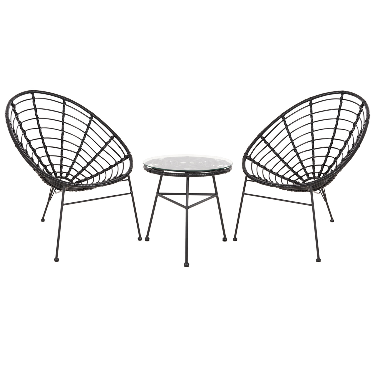ΣΕΤ ΕΞΩΤΕΡΙΚΟΥ ΧΩΡΟΥ 3ΤΜΧ ALLEGRA HM21047.12 ΜΑΥΡΟ ΣΥΝΘ.RATTAN & ΜΕΤΑΛΛΟ