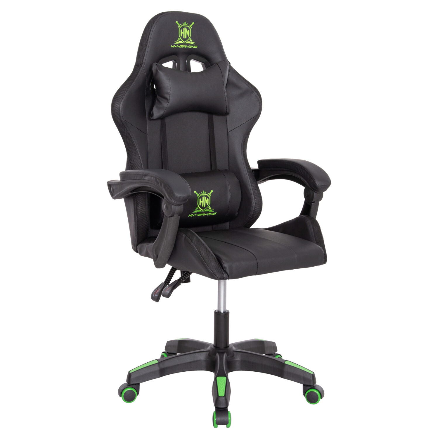 ΠΟΛΥΘΡΟΝΑ GAMING DARREN HM1203.03 ΜΑΥΡΟ-ΠΡΑΣΙΝΟ PVC 58.5x100x120Υεκ.