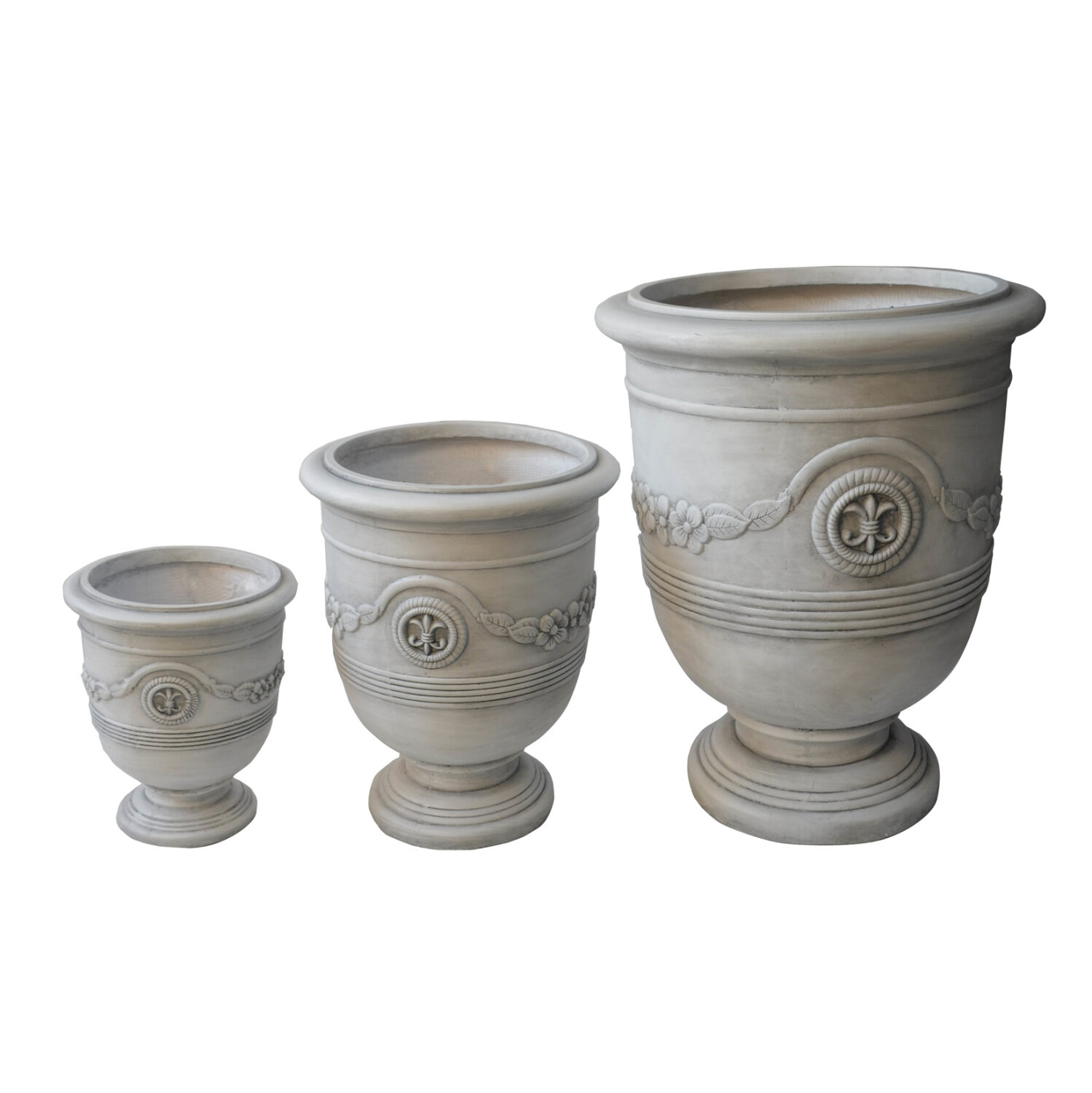 ΣΕΤ 3ΤΜΧ ΓΛΑΣΤΡΕΣ ΜΕ ΑΝΑΓΛΥΦΟ GARDENER HM4729 FIBERCLAY-ΣΕ ΥΠΟΛΕΥΚΟ Φ58x72.5Υεκ