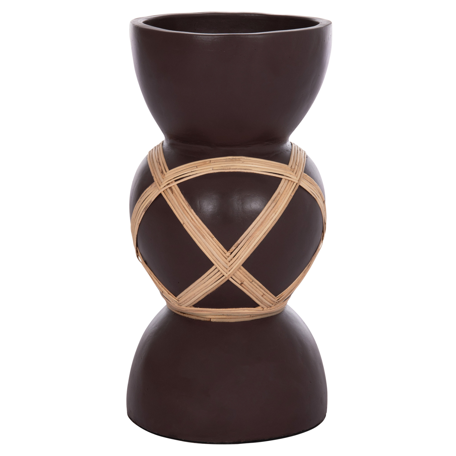 ΔΙΑΚΟΣΜΗΤΙΚΟ ΒΑΖΟ ΔΑΠΕΔΟΥ MAYNARD HM4672.07L TERRACOTTA ΣΟΚΟΛΑΤΙ-RATTAN Φ32x62.5Υεκ