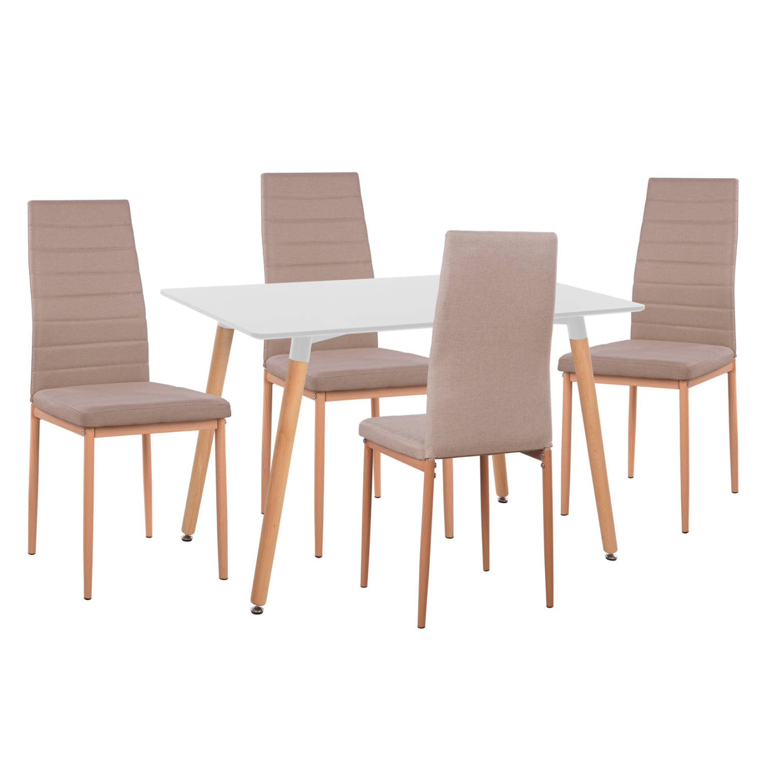 ΣΕΤ ΤΡΑΠΕΖΑΡΙΑΣ 5ΤΜΧ MINIMAL HM11767 ΛΕΥΚΟ MDF-ΜΠΕΖ ΥΦΑΣΜΑ