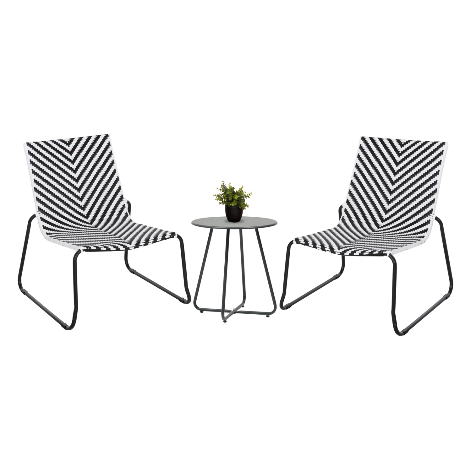 ΣΕΤ LOUNGE 3TMX ΕΞ.ΧΩΡΟΥ PONY HM21193 ΜΕΤΑΛΛΟ ΣΕ ΓΚΡΙ--ΣΥΝΘ.RATTAN ΣΕ ΛΕΥΚΟ-ΜΑΥΡΟ