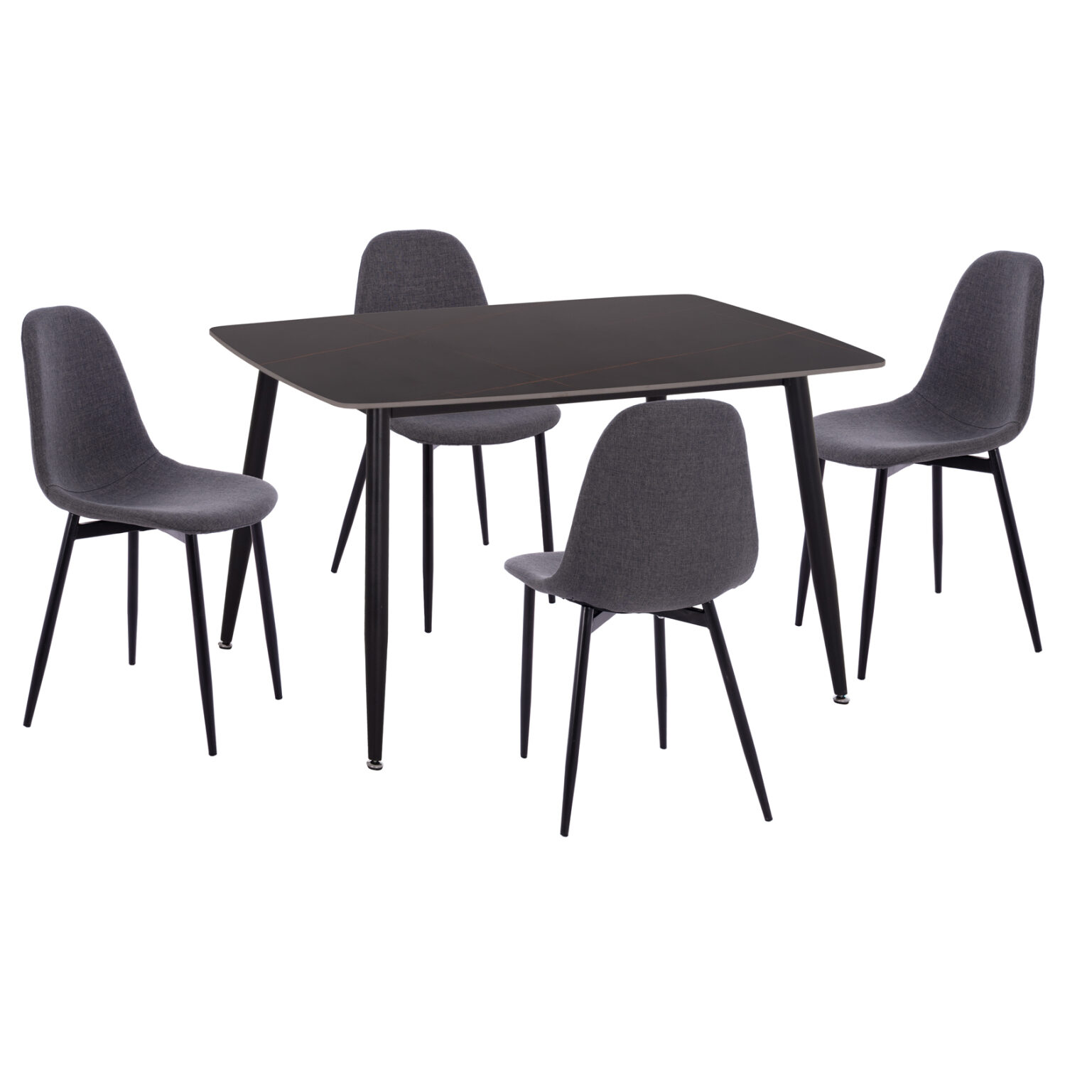 ΣΕΤ ΤΡΑΠΕΖΑΡΙΑΣ 5ΤΜΧ RAVEN HM21068.02 ΚΕΡΑΜΙΚΟ TOP ΜΑΥΡΟ ΜΑΡΜΑΡΟ--ΓΚΡΙ ΥΦΑΣΜΑ