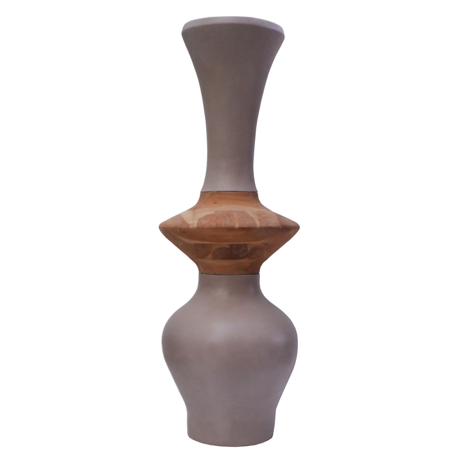 ΔΙΑΚΟΣΜΗΤΙΚΟ ΒΑΖΟ ΔΑΠΕΔΟΥ NEBULA HM4660.05S FIBER CEMENT TAUPE--ΞΥΛΟ ΤΕΑΚ Φ45x115Υεκ