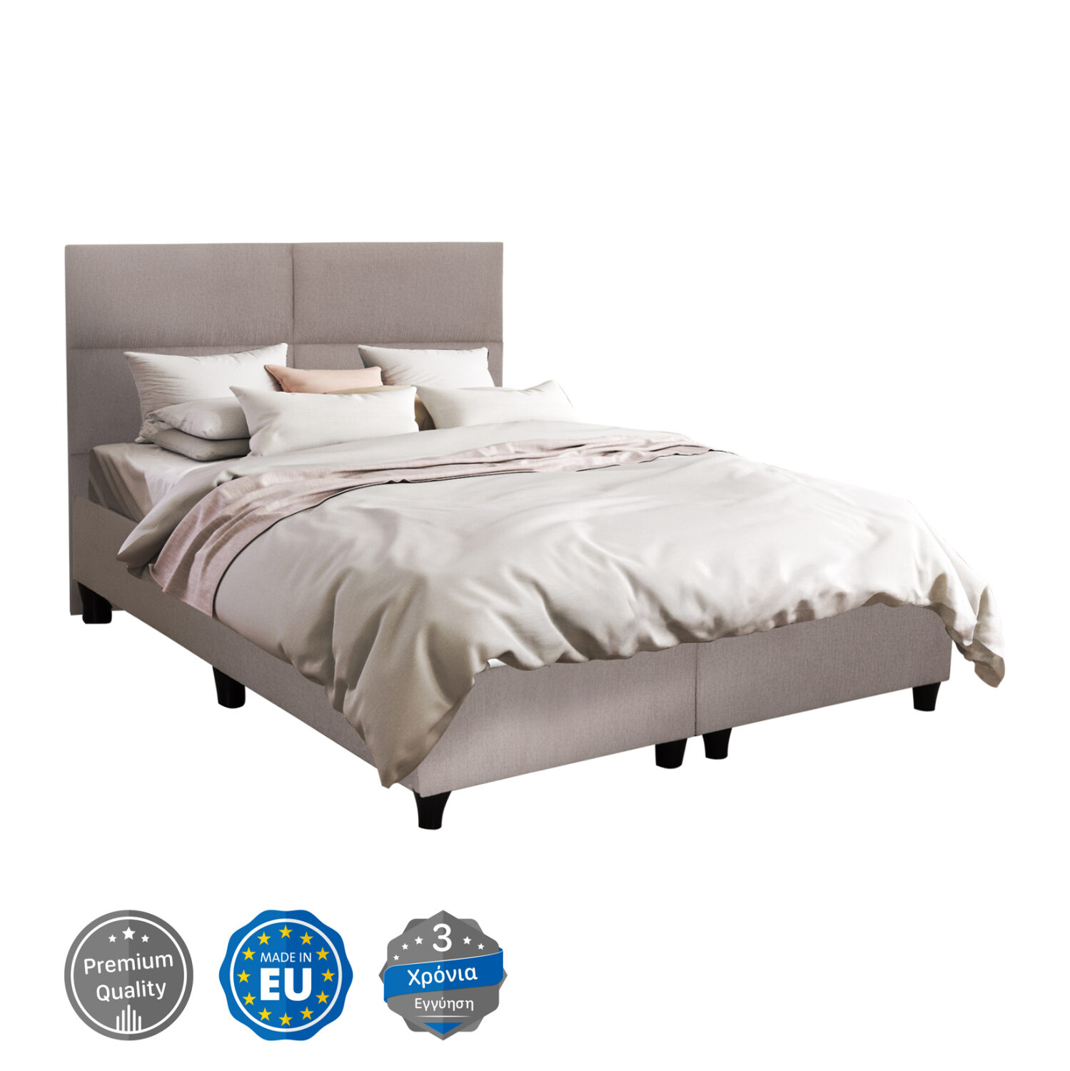 ΚΡΕΒΑΤΙ MILO HM616.32 ΜΠΕΖ ΥΦΑΣΜΑ ΓΙΑ ΣΤΡΩΜΑ 160x200εκ