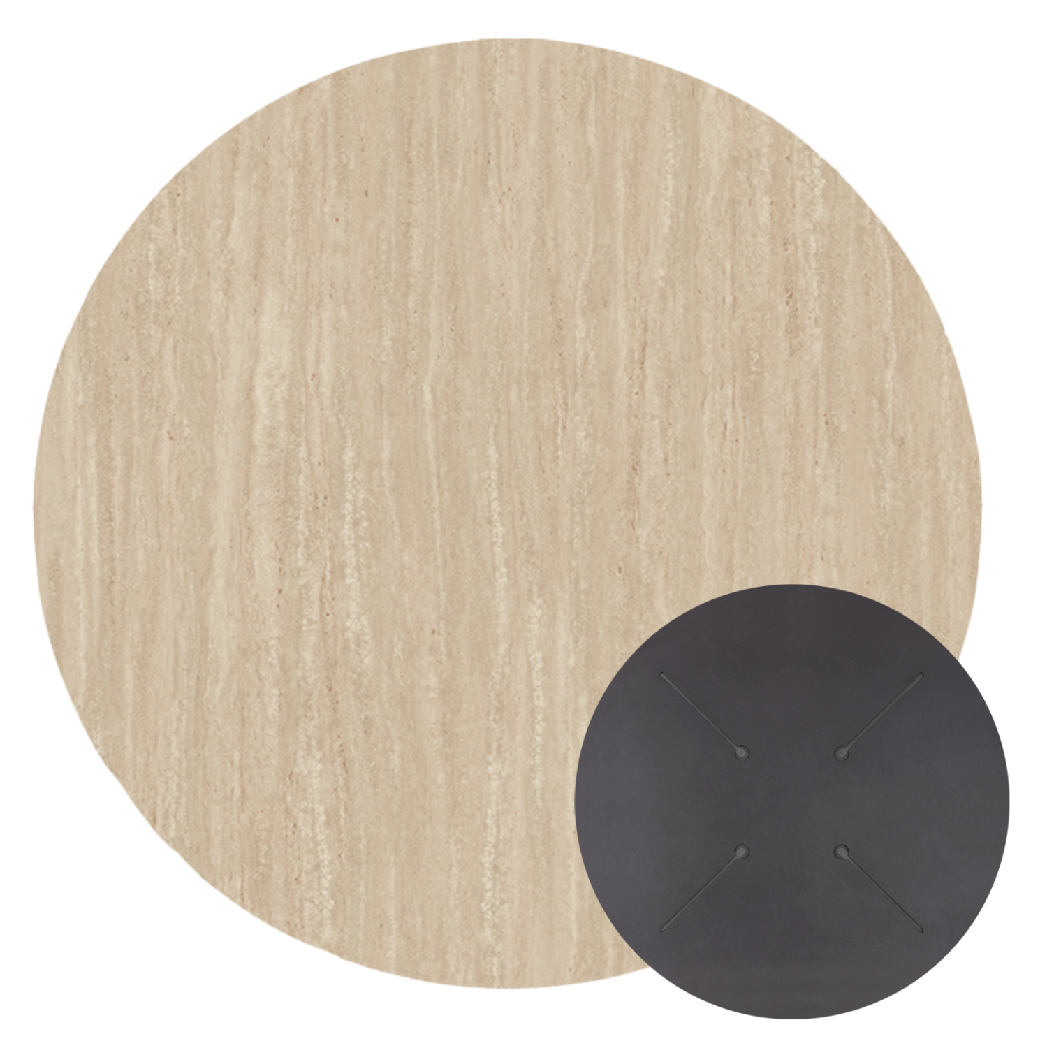 ΕΠΙΦΑΝΕΙΑ ΤΡΑΠΕΖΙΟΥ HPL ΣΤΡΟΓΓΥΛΗ HM5841.35 TRAVERTINE Φ60εκ.
