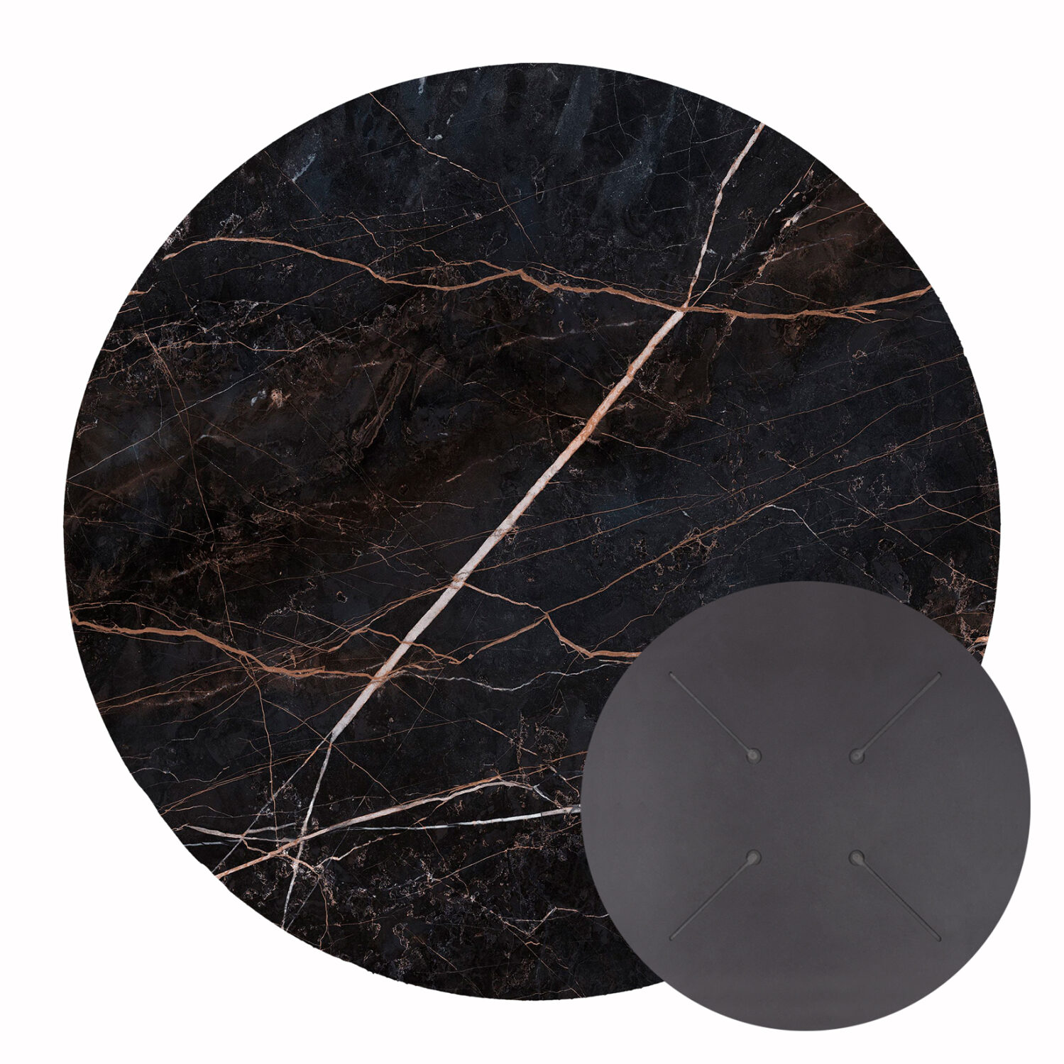 ΕΠΙΦΑΝΕΙΑ ΤΡΑΠΕΖΙΟΥ HPL ΣΤΡΟΓΓΥΛΗ HM5841.34 BLACK MARBLE Φ60εκ.