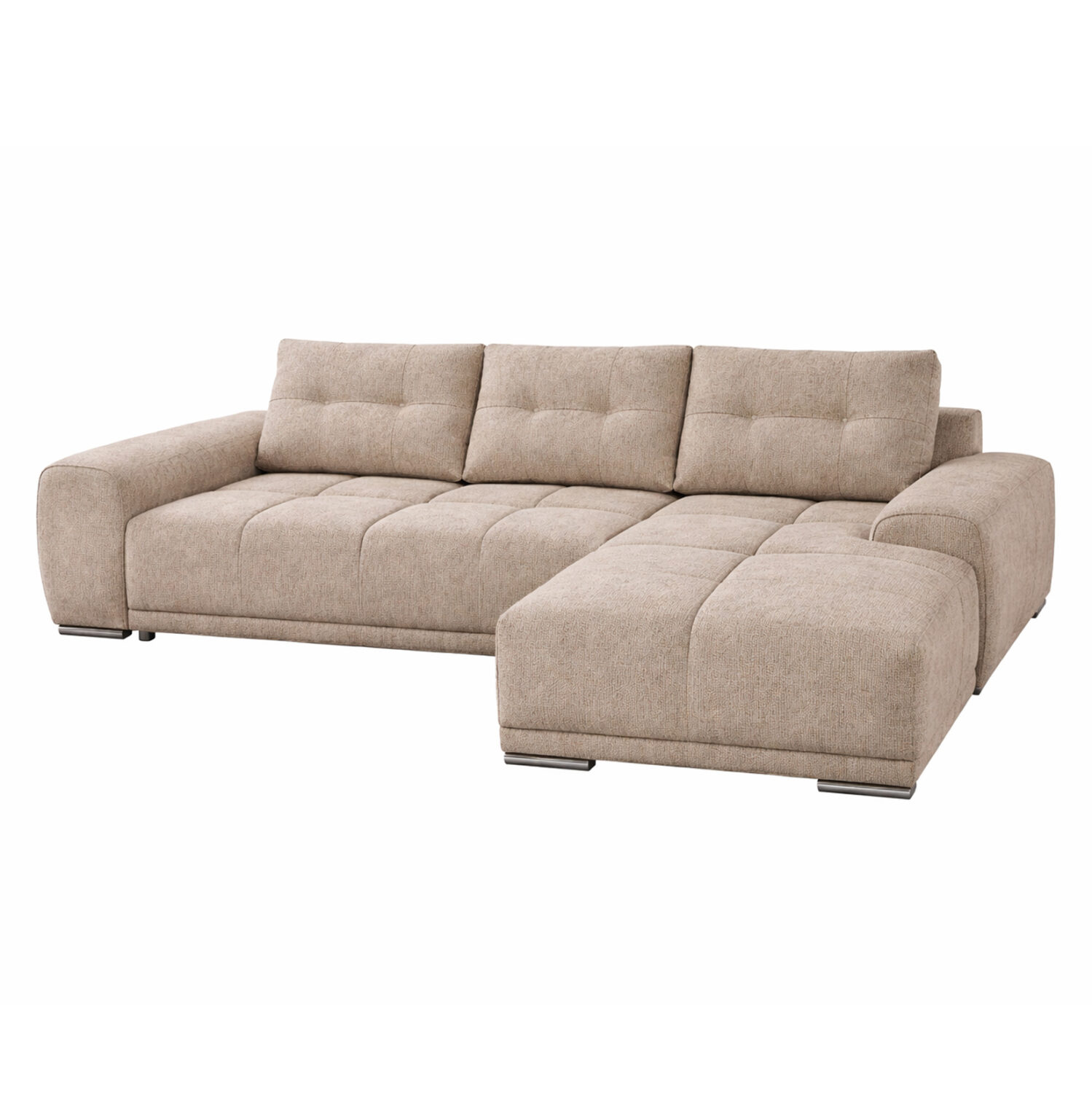 ΚΑΝΑΠΕΣ ΚΡΕΒΑΤΙ ΔΕΞΙΑ ΓΩΝΙΑ COMFYRA HM3336.03R ΜΠΕΖ ΥΦΑΣΜΑ 270x181x75Υεκ