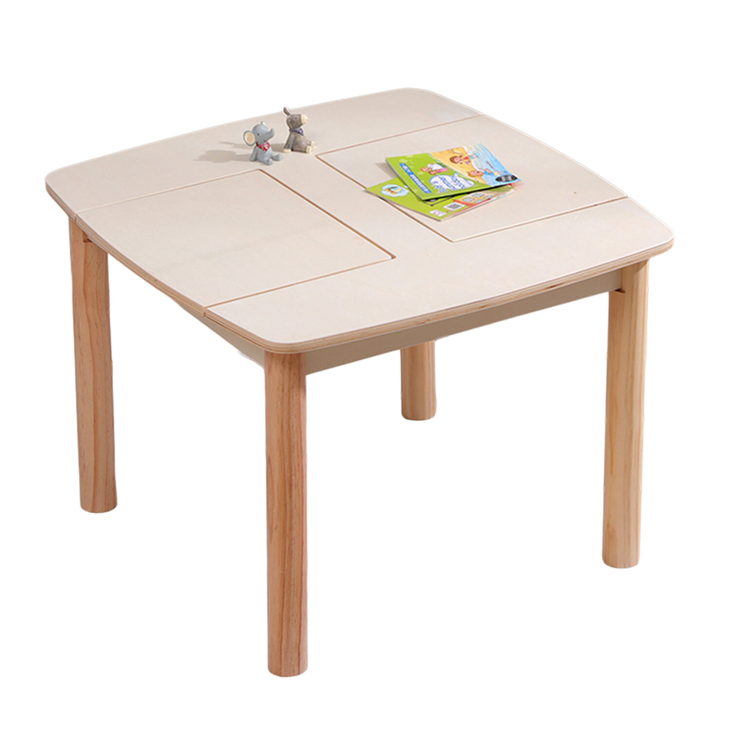 ΤΡΑΠΕΖΑΚΙ ΠΑΙΔΙΚΟ ΜΕ ΑΠΟΘ.ΧΩΡΟΥΣ RICKI HM18339.01 MDF & ΣΥΜΗΔΑ ΣΕ ΦΥΣΙΚΟ 65x65x47Υεκ