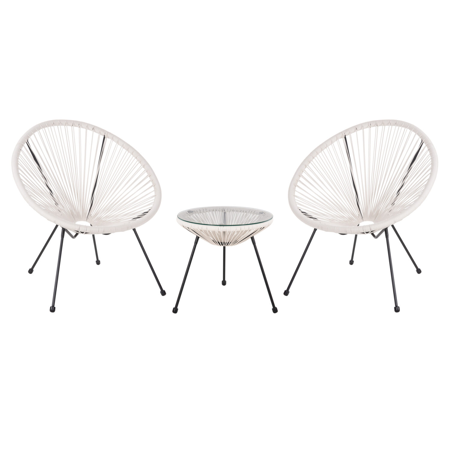 ΣΕΤ ΕΞΩΤΕΡΙΚΟΥ ΧΩΡΟΥ 3ΤΜΧ ACAPULCO HM11861.12 P.E.RATTAN ΛΕΥΚΟ-ΜΕΤΑΛΛΟ ΣΕ ΜΑΥΡΟ