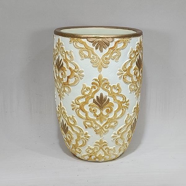 ΒΑΖΟ ΤΣΙΜΕΝΤΕΝΙΟ ΚΡΕΜ - ΧΡΥΣΟ 15.5x15.5x23cm|752-18048