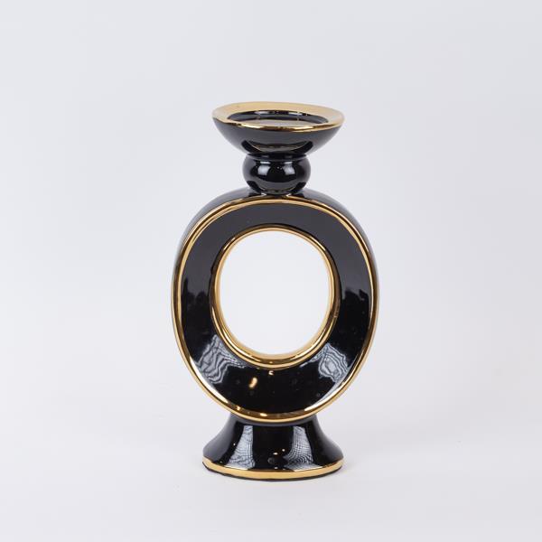 ΚΗΡΟΠΗΓΙΟ ΚΕΡΑΜΙΚΟ ΜΑΥΡΟ-ΧΡΥΣΟ 16.8x10.5x29.3cm|752-25057