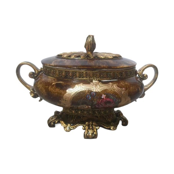 ΦΟΝΤΑΝΙΕΡΑ ΠΟΛΥΡΕΖΙΝ ΚΑΦΕ - ΧΡΥΣΟ 26.5x15x18cm|819-02106