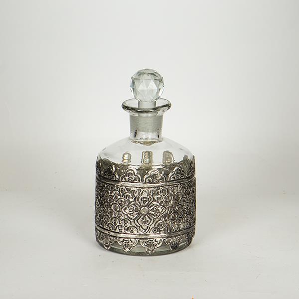ΚΑΡΑΦΑ ΓΥΑΛΙΝΗ - ΜΕΤΑΛΛΙΚΗ ΑΣΗΜΙ 9x18cm|752-10515
