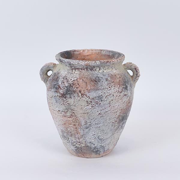 ΠΥΘΑΡΙ ΤΣΙΜΕΝΤΕΝΙΟ ΓΚΡΙ - ΚΑΦΕ 24.5x21x24.5cm|752-18059