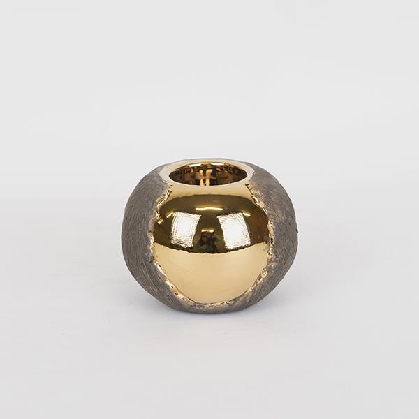 ΚΗΡΟΠΗΓΙΟ ΚΕΡΑΜΙΚΟ ΧΡΥΣΟ -ΚΑΦΕ 10.5x10.5x7.5cm|752-25043