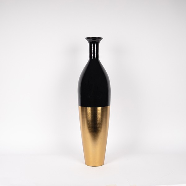 ΒΑΖΟ ΜΕΤΑΛΛΙΚΟ - ΚΕΡΑΜΙΚΟ ΧΡΥΣΟ - ΜΑΥΡΟ 18x9.5x67.5cm|819-01152