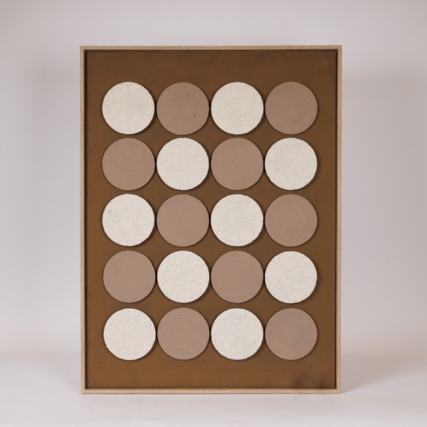 ΠΙΝΑΚΑΣ ΚΑΜΒΑΣ 3D ΚΥΚΛΟΙ ΚΑΦΕ - ΜΠΕΖ 60x2.9x80cm|812-20020