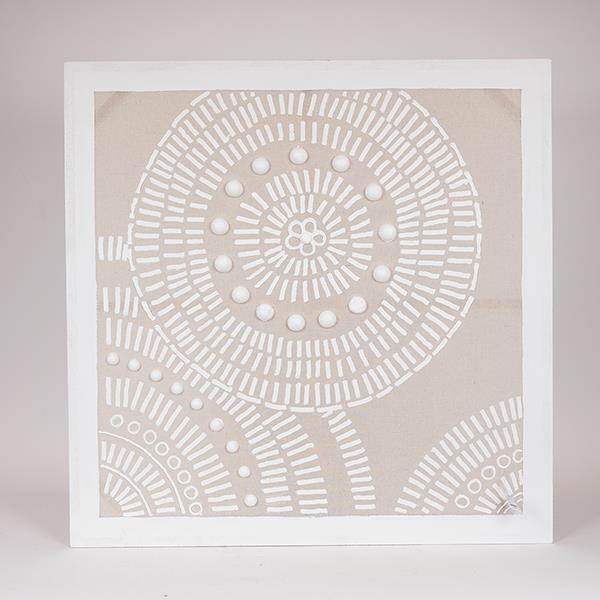 ΠΙΝΑΚΑΣ ΚΑΜΒΑΣ ΚΥΚΛΟΙ ΜΠΕΖ - ΛΕΥΚΟΣ 80x3x80cm|812-20038