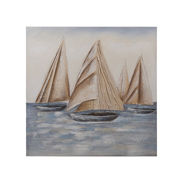ΠΙΝΑΚΑΣ ΚΑΜΒΑΣ ΚΑΡΑΒΙΑ ΚΑΦΕ - ΓΑΛΑΖΙO 80x3x80cm|812-20060