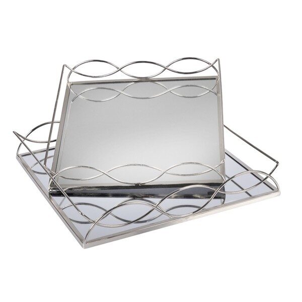 S/2 ΔΙΣΚΟΙ ΜΕΤΑΛΛΙΚΟΙ ΜΕ ΚΑΘΡΕΦΤΗ ΑΣΗΜΙ 35x35x6cm / 30x30x5.5cm|819-02155