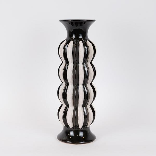 ΚΗΡΟΠΗΓΙΟ ΚΕΡΑΜΙΚΟ ΜΑΥΡΟ-ΛΕΥΚΟ 13x13x39.5cm|752-25060