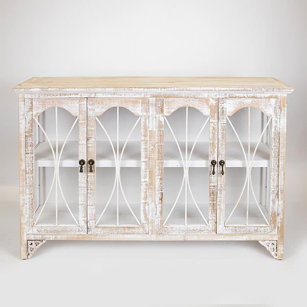 ΜΠΟΥΦΕΣ ΞΥΛΙΝΟΣ ΑΝΤΙΚΕ ΛΕΥΚΟΣ 121x32x78cm|750-25019